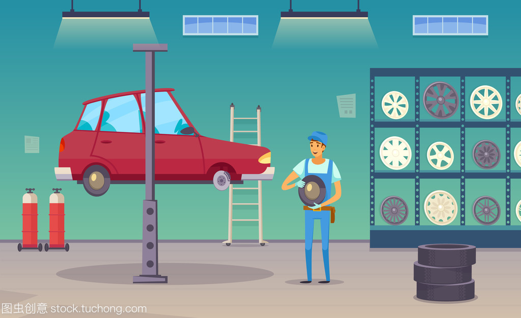 忙碌的汽車修理廠 卡通角色帶你體驗暖心服務